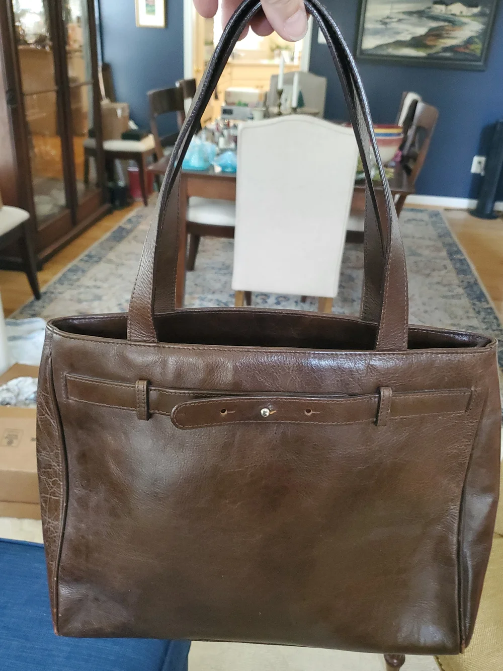 Brooks Brotherd Vintage Brown Leather Satchel